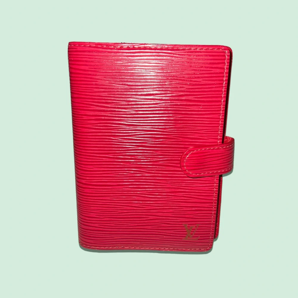 NOT FOR SALE! LOUIS VUITTON Small Red Epi Leather Ring Agenda Cover